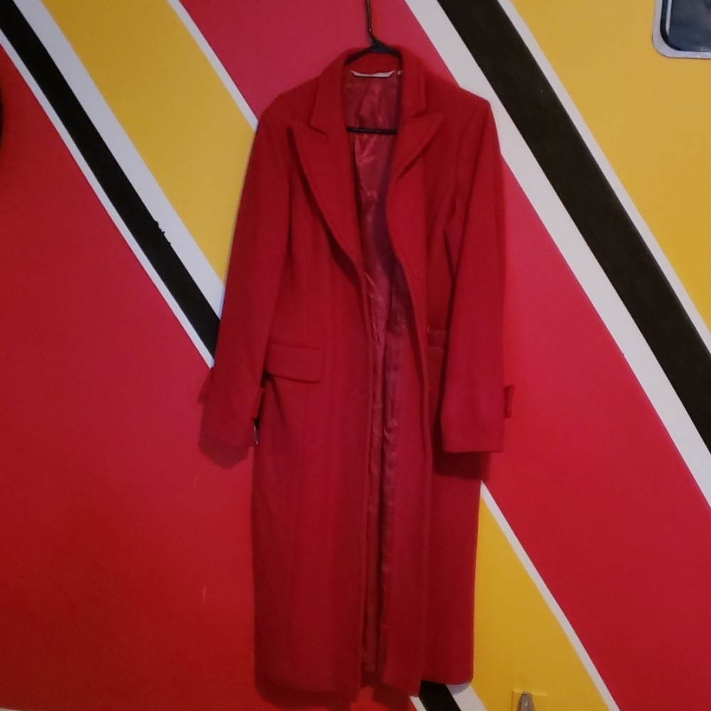 Vintage Red suede trench coat